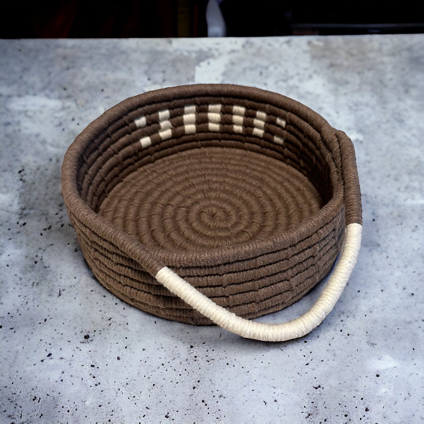 Handmade soap dish with a raw granite finish